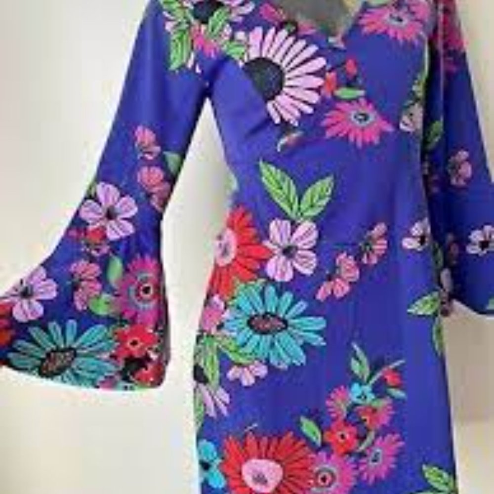 Trina Turk Multi Bell Sleeve Dress